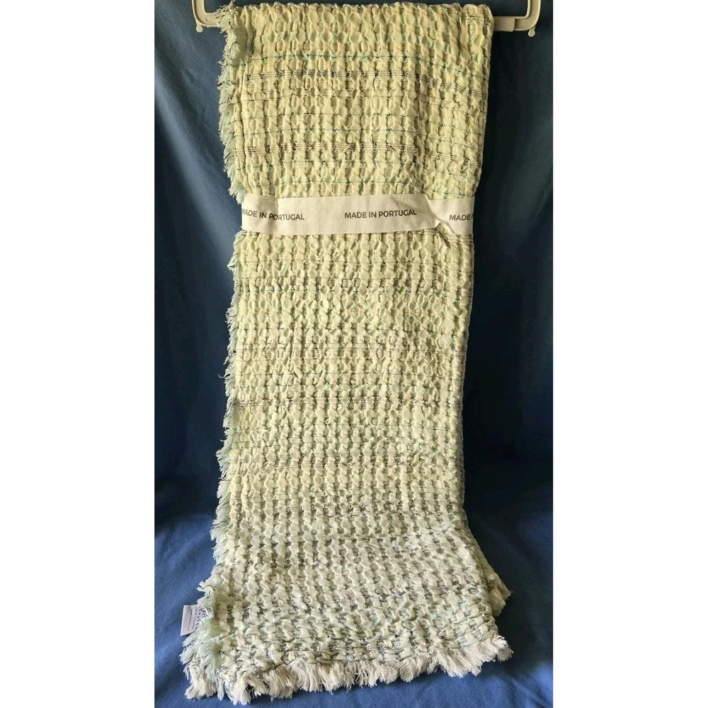 Lumahome by Lumatex Textured Throw Blanket Made In Portugal 100% Cotton 50X60 In